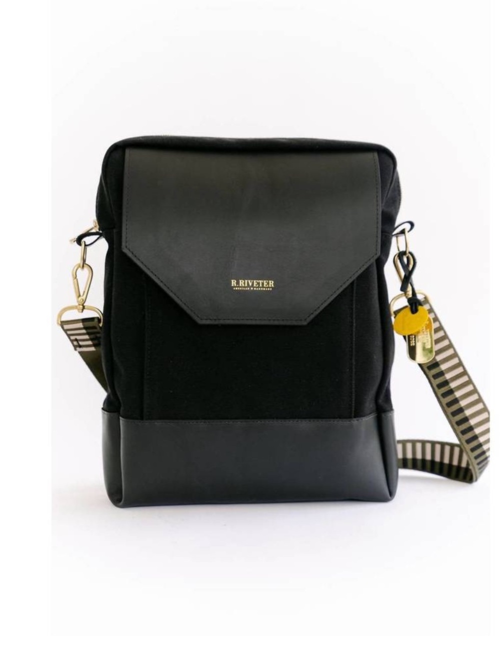 R. Riveter Corbin Black Canvas & Leather Convertible Women's Backpack